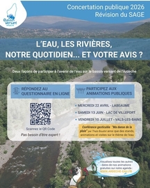 Concertation publique : l'eau, les rivières, notre quotidien...et votre avis?