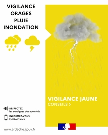 Vigilance jaune pluie inondations et orages ce mercredi 30 septembre