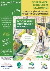 Affiche 1er atelier concertation écoquartier 31 mai 2023
