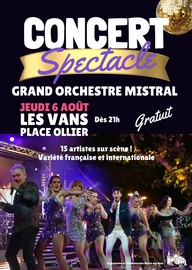 Soirée concert spectacle avec le Grand Orchestre Mistral sur la place Ollier