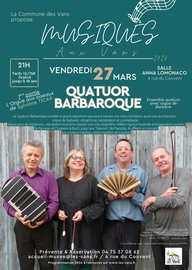 Concert de Musiques aux Vans - Quatuor Barbaroque