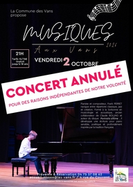 CONCERT ANNULÉ Musiques aux Vans : Frank Perret