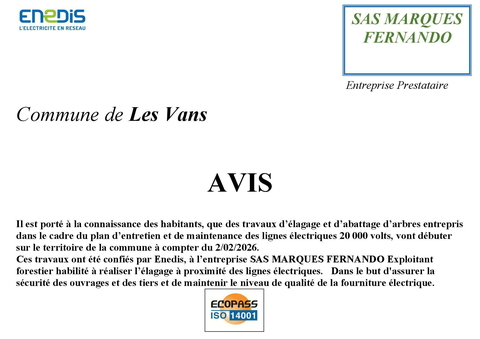 Elagage et abattage d’arbres - entretien et de maintenance des lignes électriques - ENEDIS