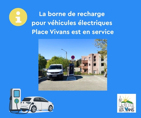 Borne de recharge pour véhicules électriques place Vivans