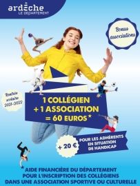 Bonus collégiens adhésion associations