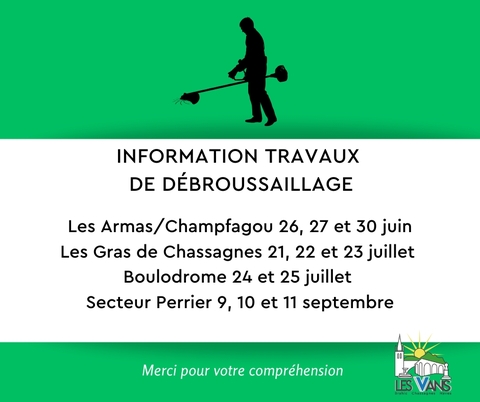 TRAVAUX DE DEBROUSSAILLAGE