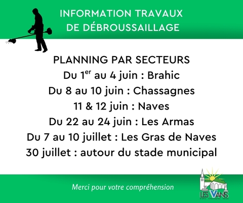 TRAVAUX DE DEBROUSSAILLAGE