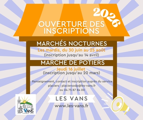 Ouverture inscriptions marchés nocturnes et marché de potiers 2026