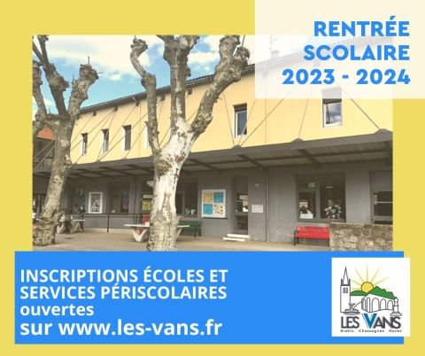 OUVERTURE INSCRIPTIONS ECOLES / CANTINE / GARDERIE - RENTREE 2023-24