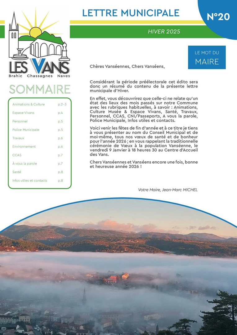 Dernier bulletin des Vans