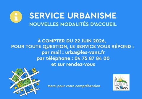 Service urbanisme : nouvelles modalités d'accueil