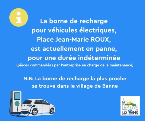Panne borne recharge vehicules électriques