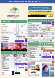 Programme Espace Vivans - Juillet 2026