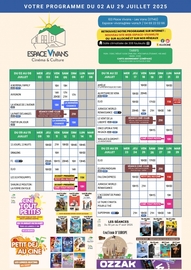Programme Espace Vivans - Juillet 2025