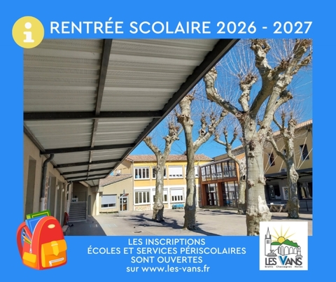 OUVERTURE INSCRIPTIONS ECOLES / CANTINE / GARDERIE - RENTREE 2026-27