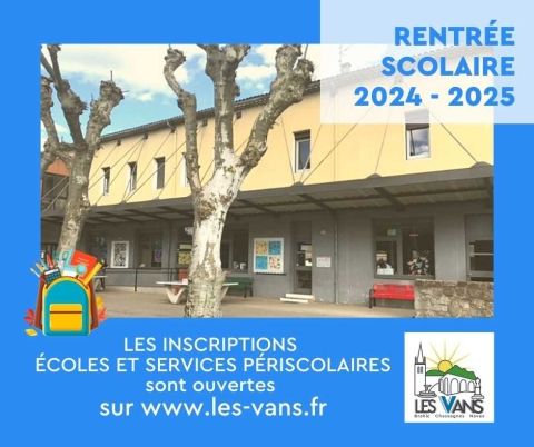 INSCRIPTIONS ECOLE RENTREE 2024-2025