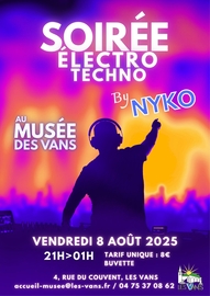 Soirée électro-techno, patio du musée des Vans