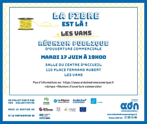 Réunion publique information Fibre, mardi 17 juin à 19h